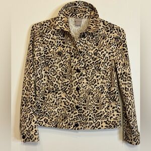 Classy and Chic Chico Leopard Print Jacket With Side Pockets Size 0. GUC